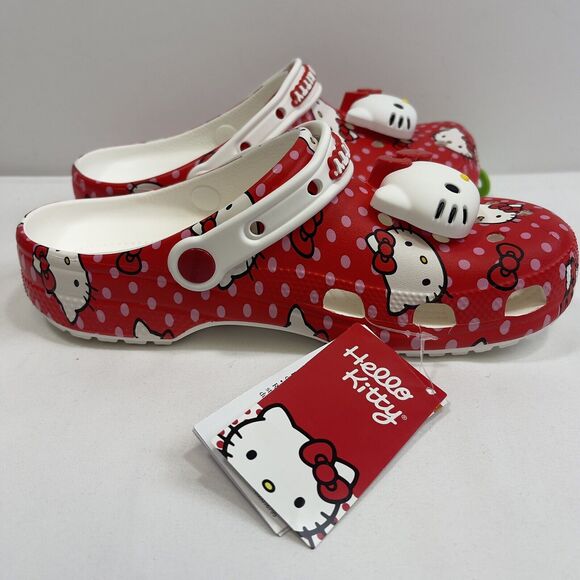 Hello Kitty Crocs Classic Clogs Women's 9 - Men's 7 Multicolor 210575-90H NIB - Picture 7 of 12